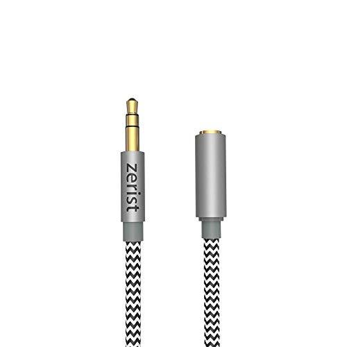 iPod Tablets Android Samsung Smartphones iPad 4FT/1.2M 2 packs Zerist 3.5mm AUX Audio Cable Male to Male Nylon Braided Stereo Jack Cable for iPhone MP3 Players and More-Grey Sound Box,Car