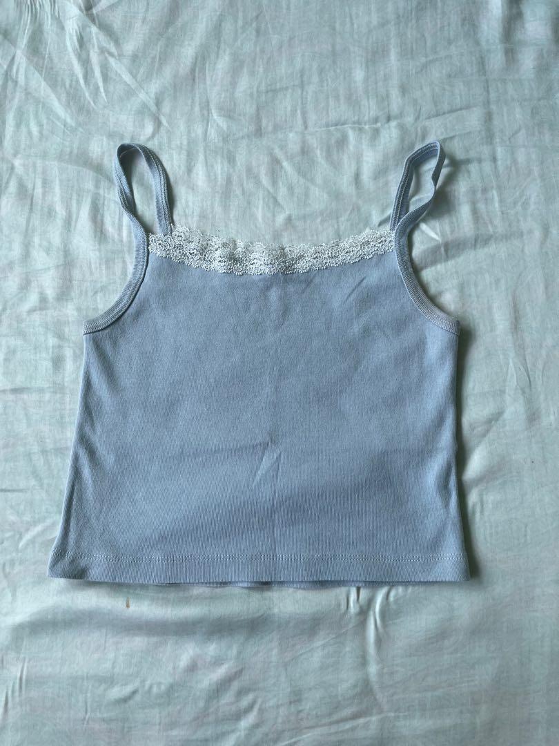 Brandy Melville Skylar floral lace tank in blue, Women's Fashion, Tops,  Sleeveless on Carousell