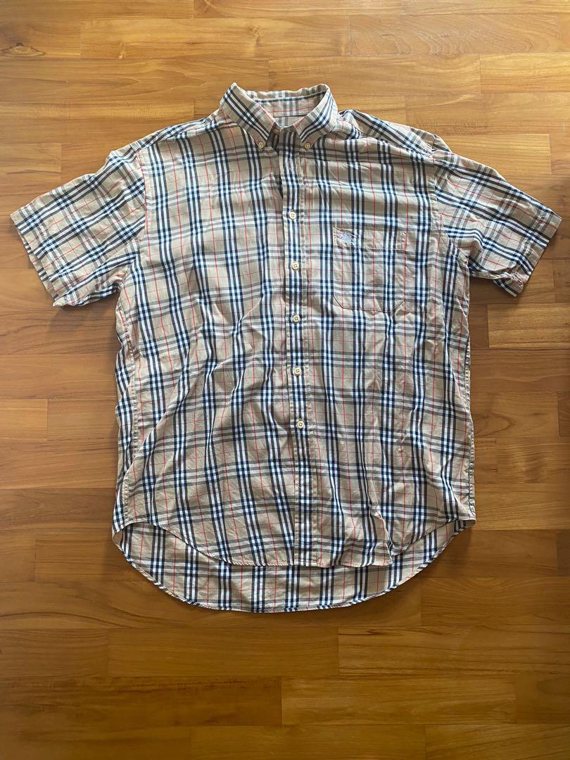 Burberry short sleeve shop button down shirt