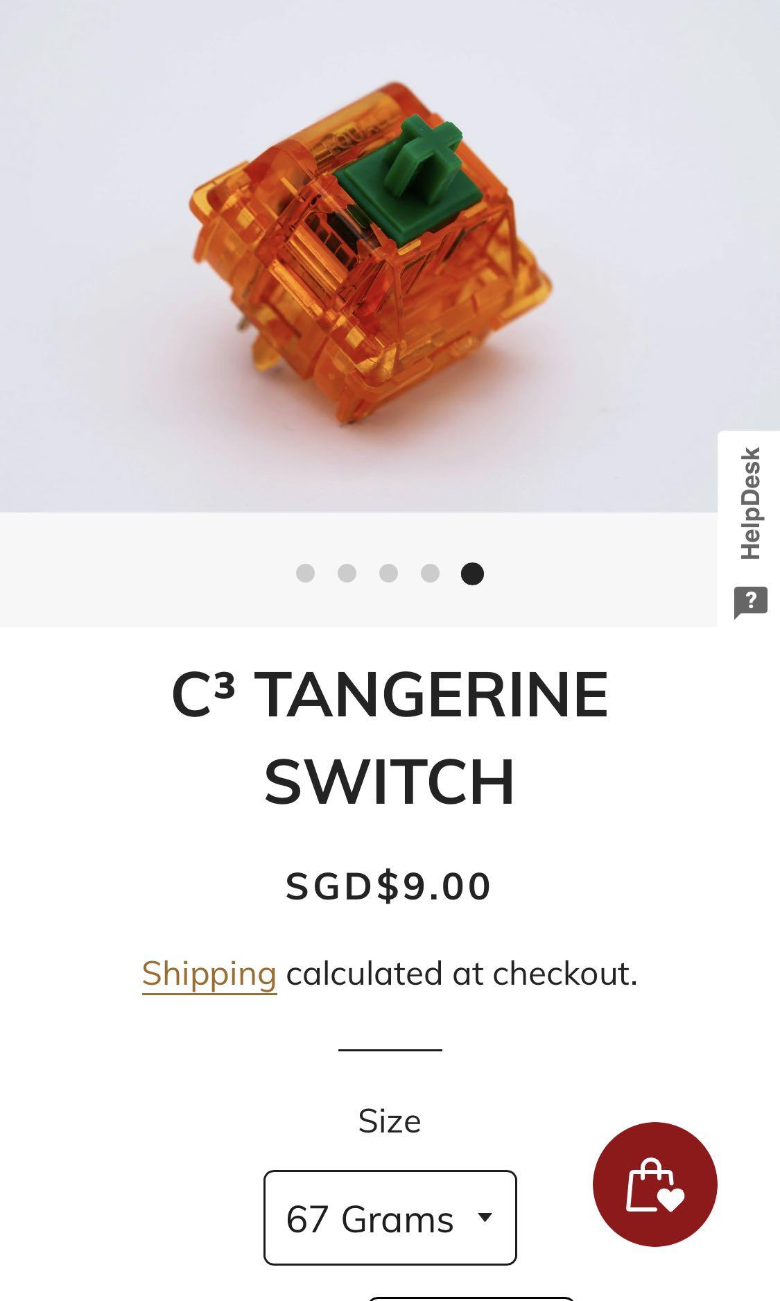 C3 TANGERINE SWITCH 67g, Computers & Tech, Parts & Accessories