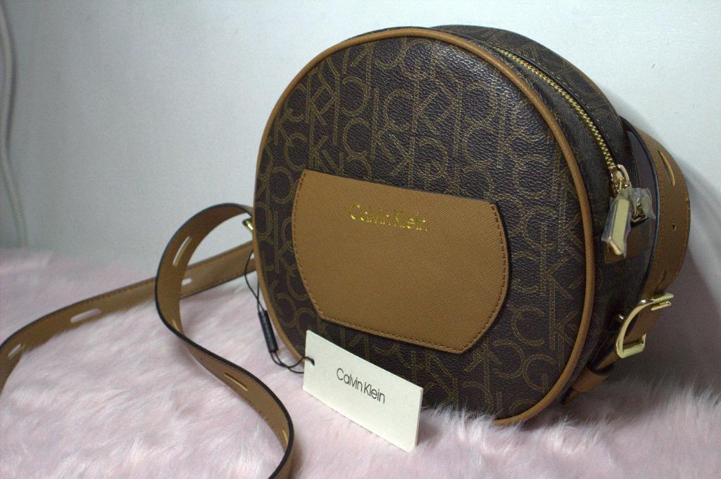 Calvin klein shop round signature crossbody