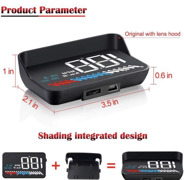 Car Head Up Display, Car Truck OBD2 HUD GPS Speedometer, IKiKin M7 Dual Mode Windshield Projector Car Hud Display For All Cars And Trucks 1146943007