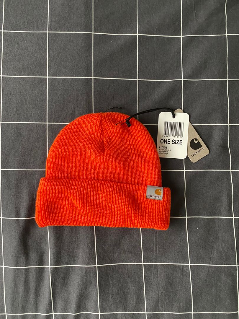 carhartt beanie safety orange, Fesyen 