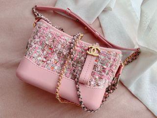 Chanel Gabrielle Medium Pink Tweed Calf, Luxury, Bags & Wallets on Carousell