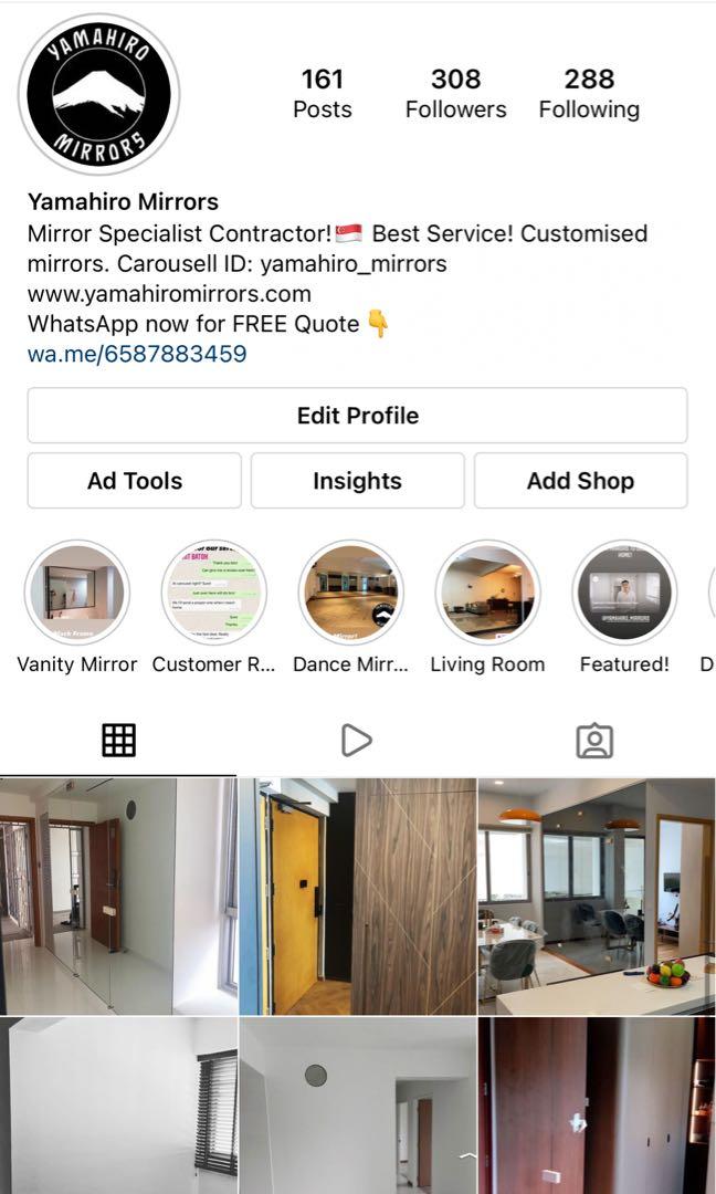 Custom Home Dance/ Yoga Studio Wall Mirror Installation, Furniture