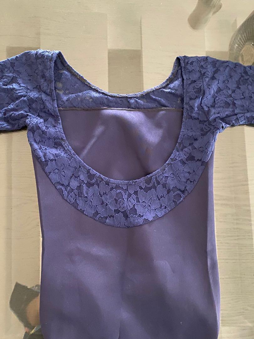 Dark Blue Lace Ballet Leotard (Category: Activewear) located in Pasig City. Submitted by m.declutters (Listing ID 1146945878, Image 2). Description: looks violet on photo buts its dark/navy blue fits extra small or kids.