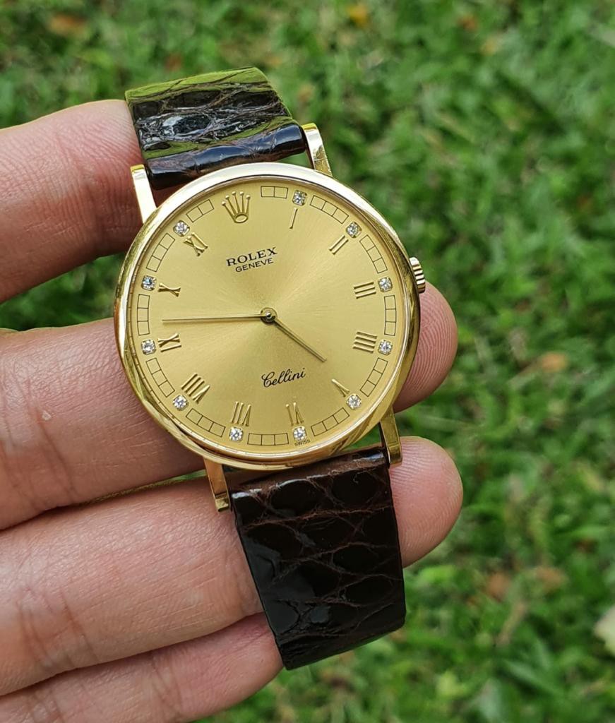 Fast Sale Vintage Rolex Cellini Solid Gold Boyz 32mm Manual Winding Diamond Dial watch replacement box Nett Exclude ongkir 3 Barang Mewah Jam Tangan di Carousell