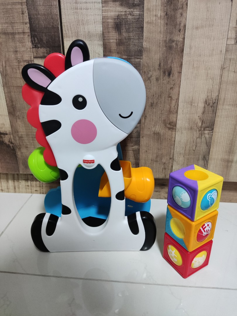 Fisher-Price Roller Blocks Tumblin' Zebra, Babies & Kids, Infant ...