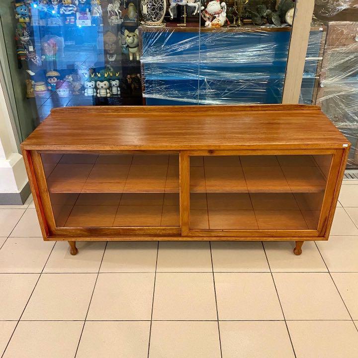 Fully Restored Retro Vintage Low Long Display Side Cabinet