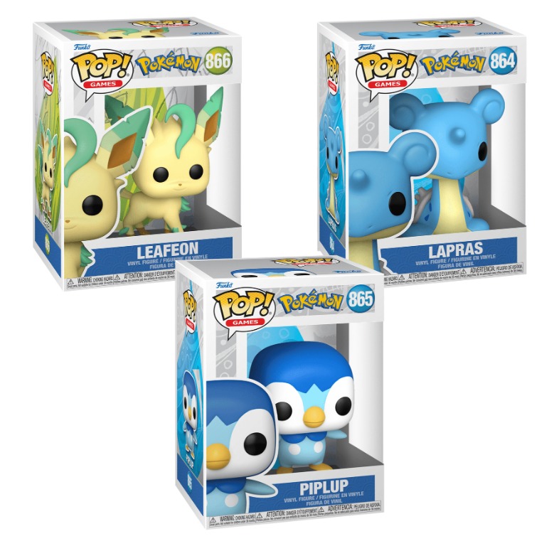 Funko Pop! Games: Pokemon Collectors Set - 3 Figure Set: Piplup, Lapras,  Leafeon 