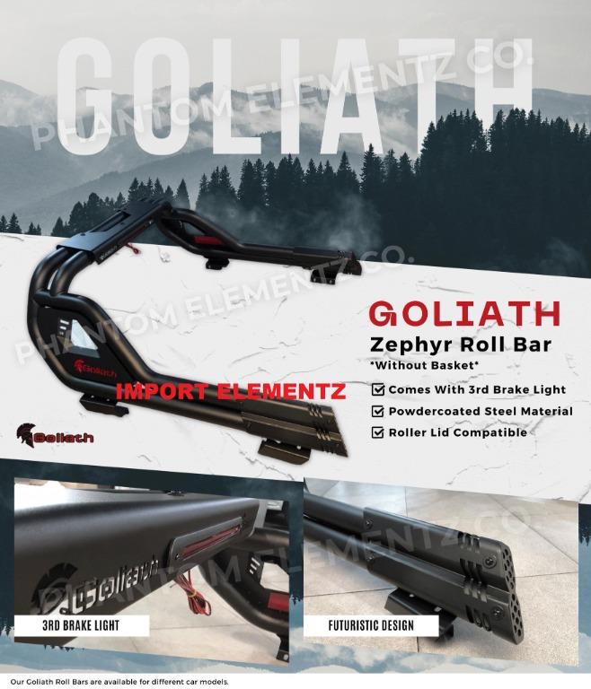 GOLIATH ZEPHYR ROLLBAR with BRAKE LIGHT COMPATIBLE with ROLLER LID