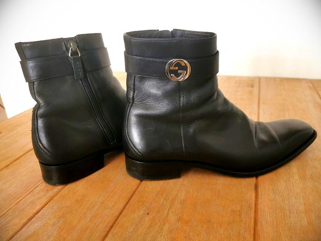 Gucci mens deals leather boots