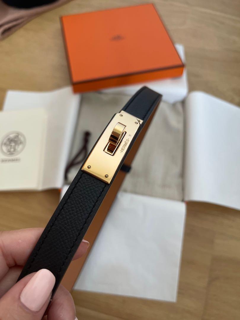 Hermès Kelly 18 Epsom Calfskin Belt With Gold Plated Buckle in