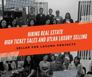 Hiring Real Estate High Ticket Sales and Ultra Luxury Selling for Santa Rosa, San Pedro and Binan Laguna Projects