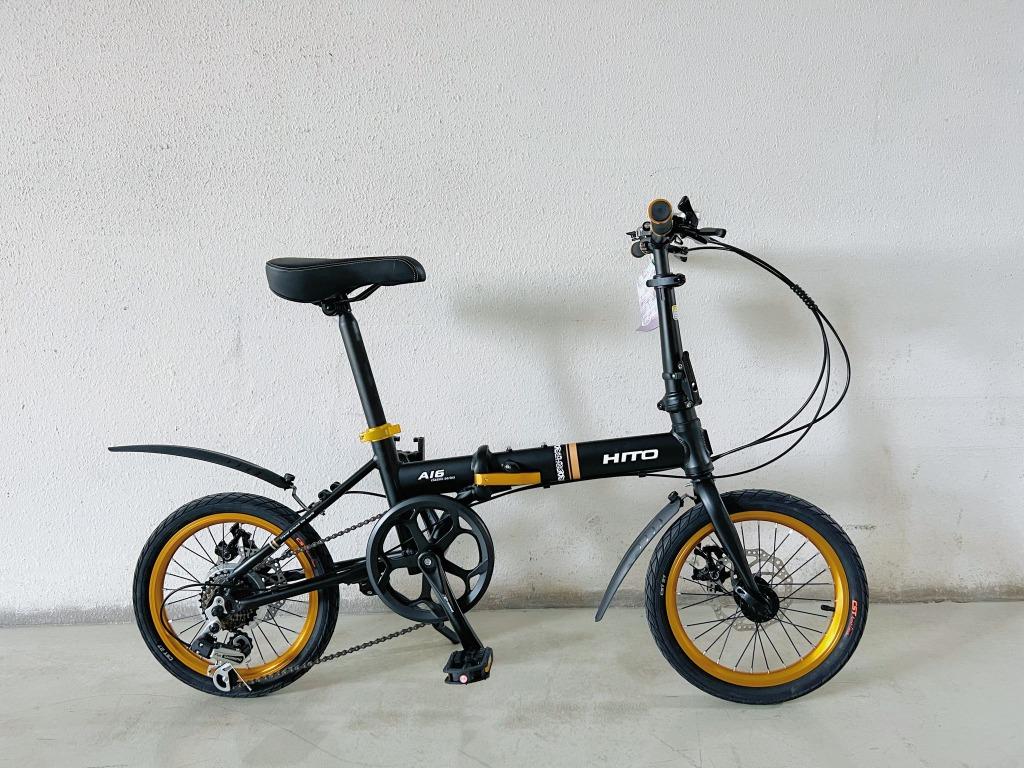 HITO Rifle A16 Foldable Bike Bicycle 16 INCH 7 Speed Shimano Hito Official Authorised Singapore Distributor (Category: Bicycles) located in Singapore. Submitted by passiongadgets (Listing ID 1146993552, Image 2). Description: 📍 If you still see this listing, it means you are lucky as we are the cheapest seller in Carousell. If any seller is selling lower than us, do let us know. 3 months Installment via Latutide/Atome : $107/month Full Payment: 
