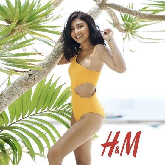 H M Nadine Lustre Yellow One piece Swimsuit Women s Fashion