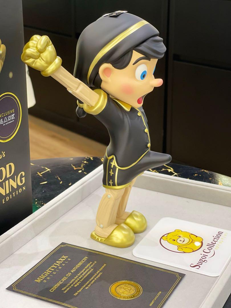 In Stock] Mighty Jaxx Pinocchio A Wood Awakening Black & Gold Ver
