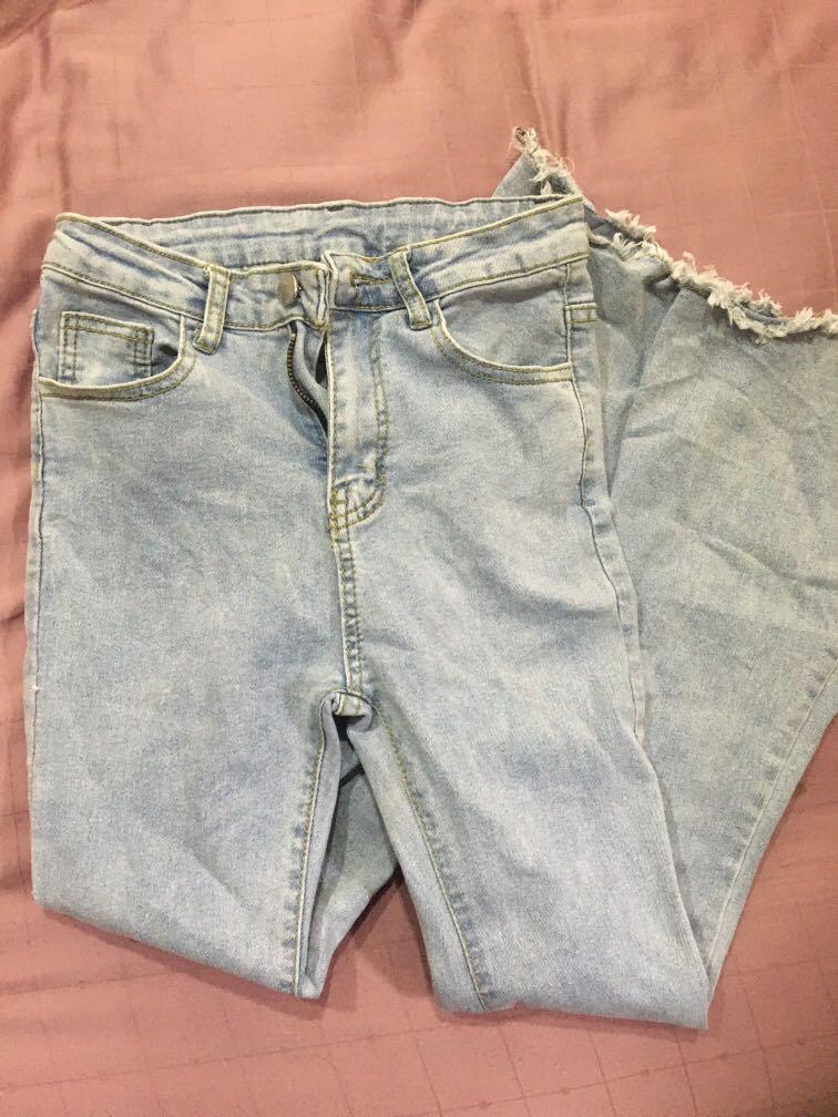 indie bell bottom jeans, Women's 
