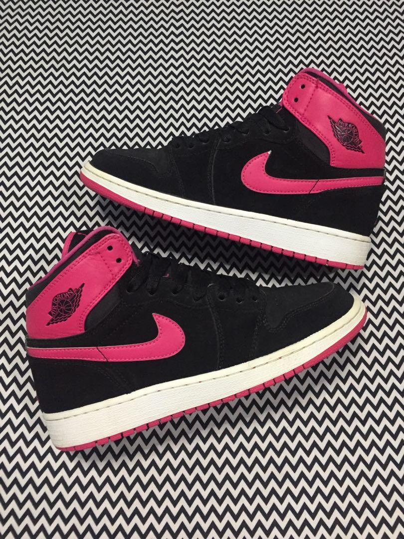 Jordan 1 retro outlet high black vivid pink