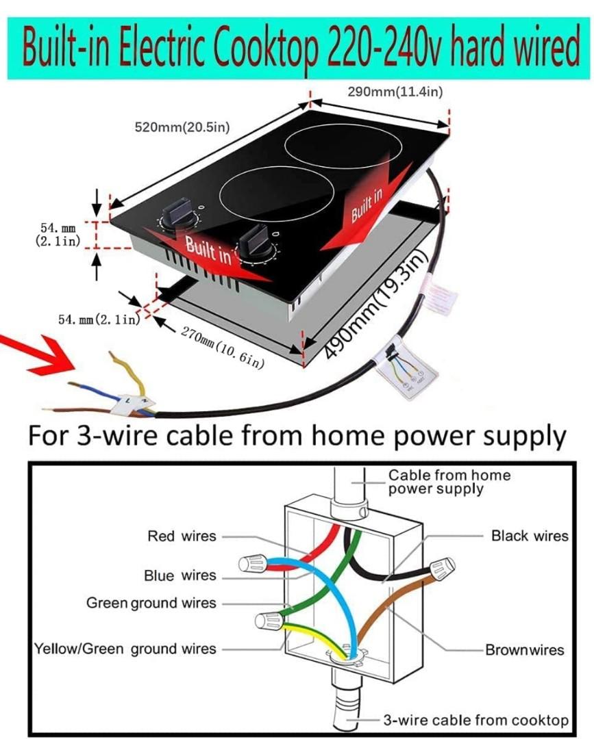 Karinear 12" 2 Burner Electric Cooktop, Integrated Electric Stove Top