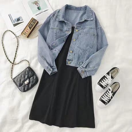 Korean Style Women Long Sleeve Denim Jacket Fashion Jeans Coat Ins Style