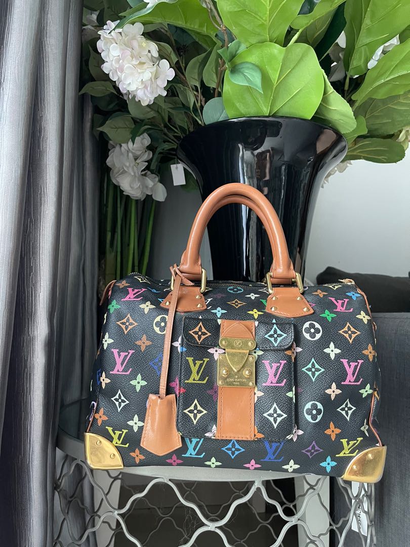 Lv speedy multicolor black sales