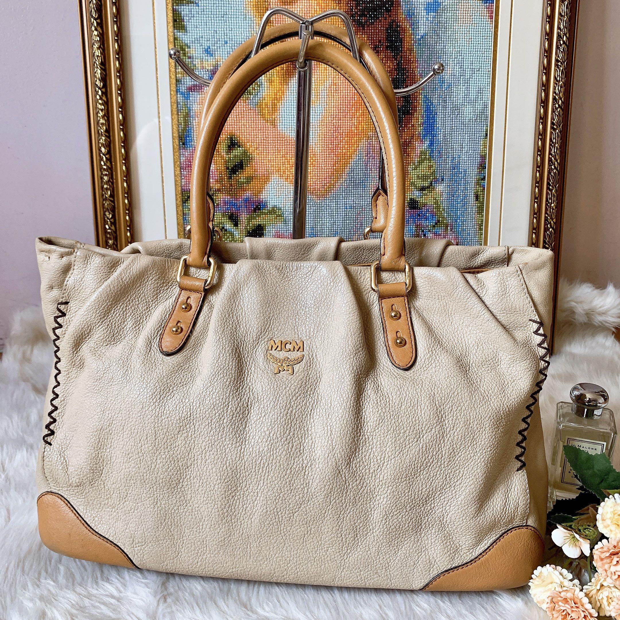 MCM TOTE BAG IN BEIGE, Women's Fashion, Bags & Wallets, Tote Bags on