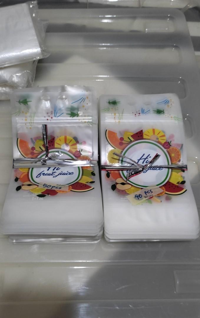 Milk Tea Printed Pouches (Category: Beverages) located in Quezon City. Submitted by olivia_philia (Listing ID 1147087314, Image 1). Description: selling milk tea business supplies, extra stocks guaranteed brand new unused total of 90pcs available bought from shopee for 540 pesos = 100pcs no longer needed 🔆🏖️🥵Refresh yourself this summer!🧋😎💕🧋 pang business sana but I got called to work nagamit lang twice for family consumption excellent con