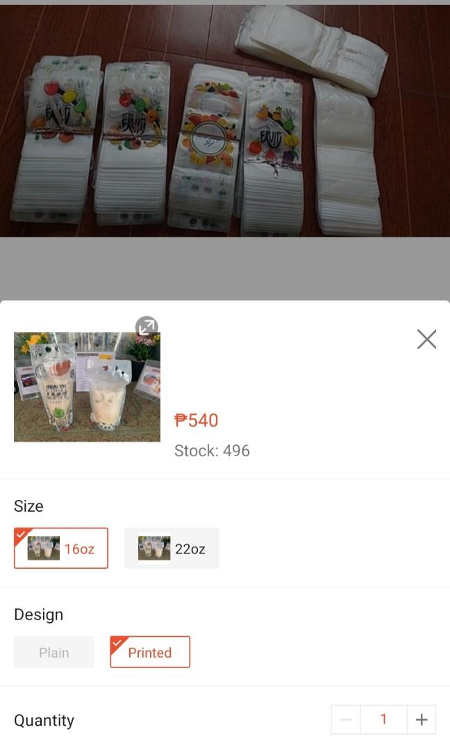 Milk Tea Printed Pouches (Category: Beverages) located in Quezon City. Submitted by olivia_philia (Listing ID 1147087314, Image 2). Description: selling milk tea business supplies, extra stocks guaranteed brand new unused total of 90pcs available bought from shopee for 540 pesos = 100pcs no longer needed 🔆🏖️🥵Refresh yourself this summer!🧋😎💕🧋 pang business sana but I got called to work nagamit lang twice for family consumption excellent con