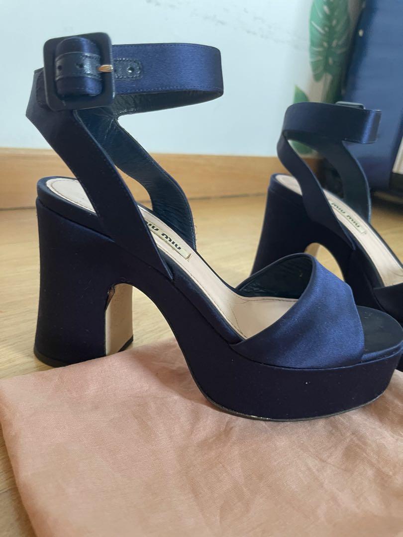 Miu miu satin platform sandals online