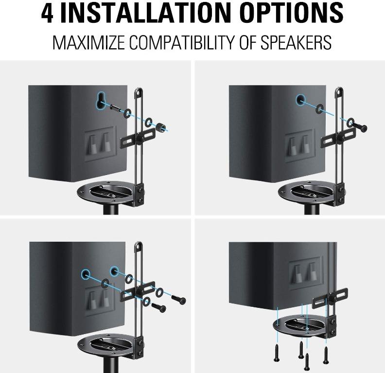 Mounting Dream Height Adjustable Speaker Stands Mounts, One Pair Floor