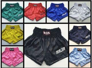 Popular Raja Boxing Thailand  𝐌𝐮𝐚𝐲 𝐓𝐡𝐚𝐢 𝐒𝐡𝐨𝐫𝐭𝐬 (𝐒𝐚𝐭𝐢𝐧 𝐅𝐚𝐛𝐫𝐢𝐜) Boxing Sparring MMA Kick Boxing Shorts Size S ,M , L ,Xl ,XXL. Suitable Men And Women  Training boxing Kickboxing Training Muay Thai Training Coach
