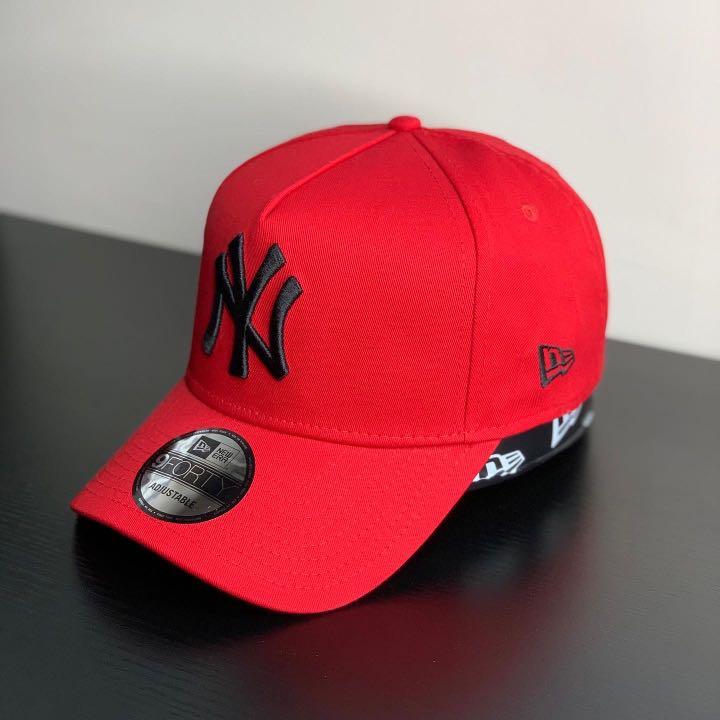 New Era New York Yankees Red A Frame Trucker Snapback Hat, A-FRAME HATS, CAPS