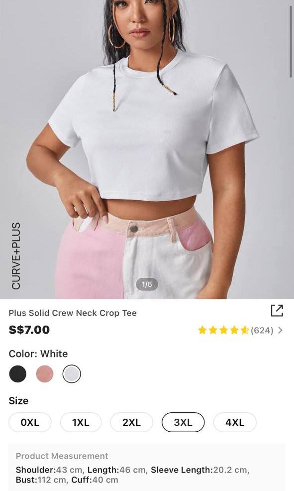 oversized cropped tee / plus size crop 