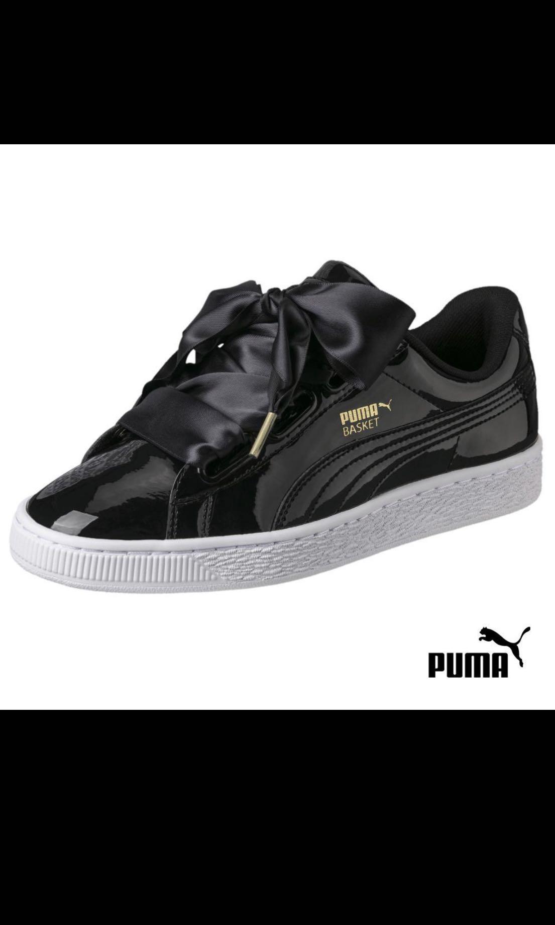PUMA Basket Heart Patent Womens Trainers Sport Classics Low Boot