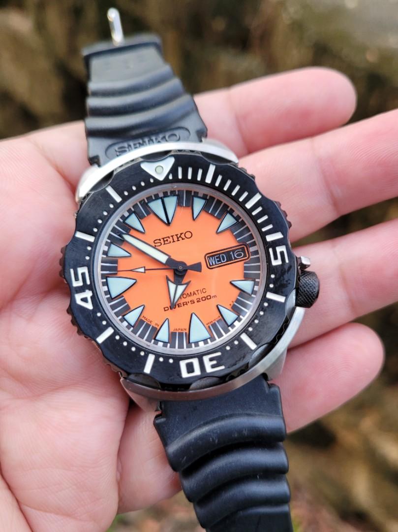 Seiko Orange/Black Monster SRP315, Men's Fashion, Watches & Accessories,  Watches on Carousell