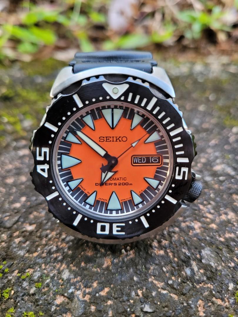 Seiko Orange/Black Monster SRP315, Men's Fashion, Watches & Accessories,  Watches on Carousell