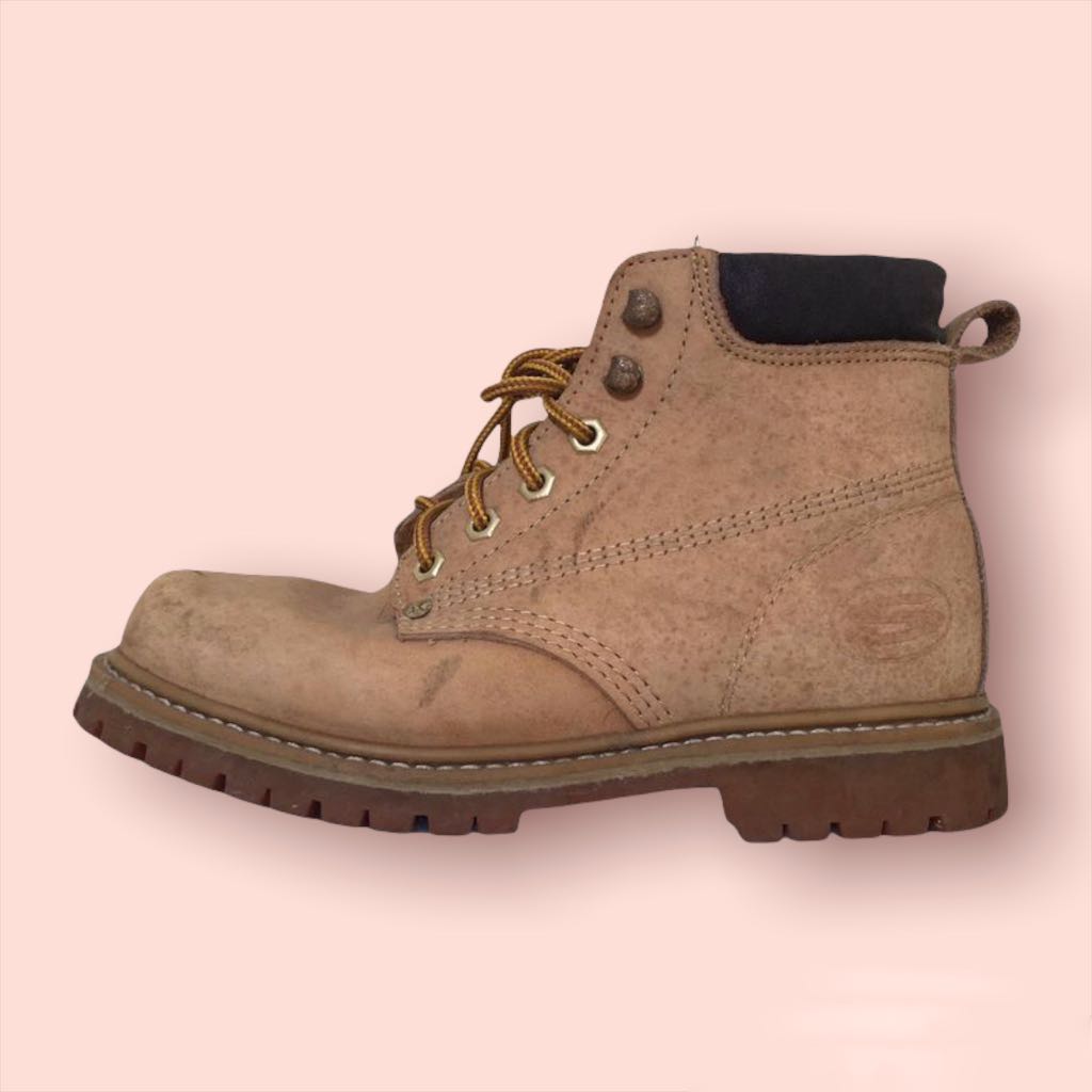 brown sketcher boots