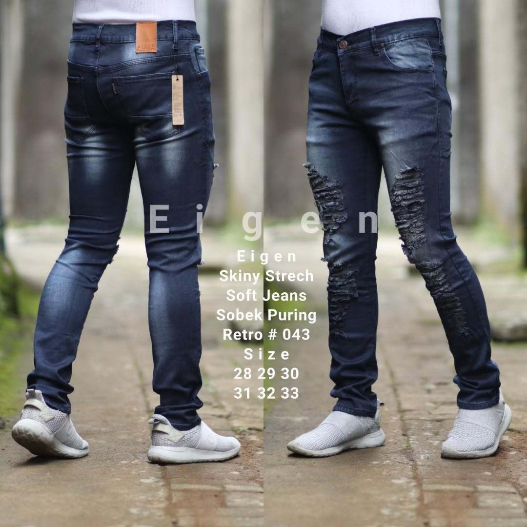 Skinny jeans sobek, Fesyen Pria 
