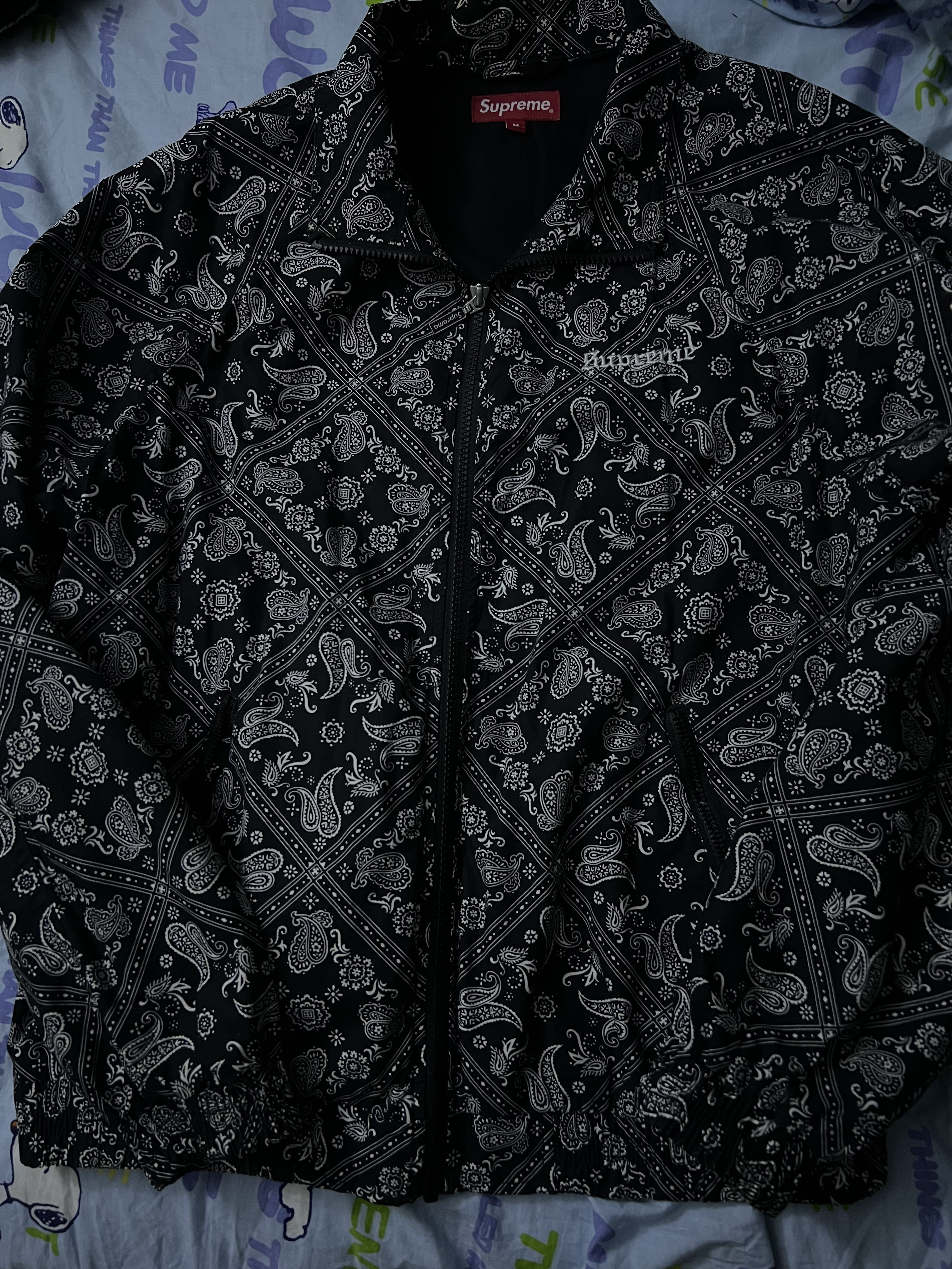 Supreme Bandana track jacket L 18ss ブラック