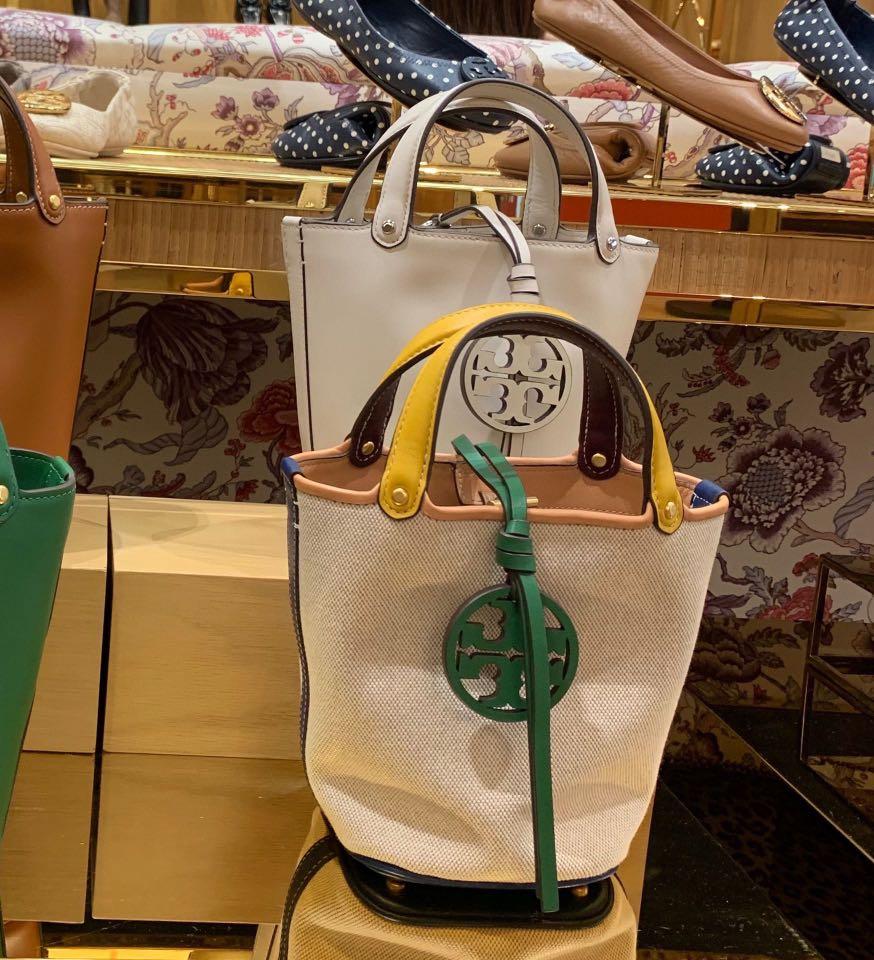 Tory Burch Miller canvas mini bucket bag, Women's Fashion, Bags & Wallets,  Cross-body Bags on Carousell