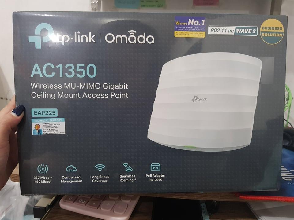 TP-Link EAP225 AC1350 Wireless MU-MIMO Gigabit Ceiling Mount Access Point | TP-Link EAP 225 Indoor (Category: Networking) located in Pasig City. Submitted by fjEgangan (Listing ID 1146944776, Image 2). Description: TP-Link EAP225 AC1350 Wireless MU-MIMO Gigabit Ceiling Mount Access Point | TP-Link EAP 225 Indoor @ 4900.00 Overview: ✅ Fast Dual-Band Wi-Fi ✅ Integrated into Omada SDN ✅ Centralized Management: Cloud access and Omada app for ultra co