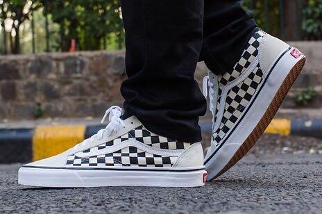 VANS OLD SKOOL CHECKERBOARDS WHITE
