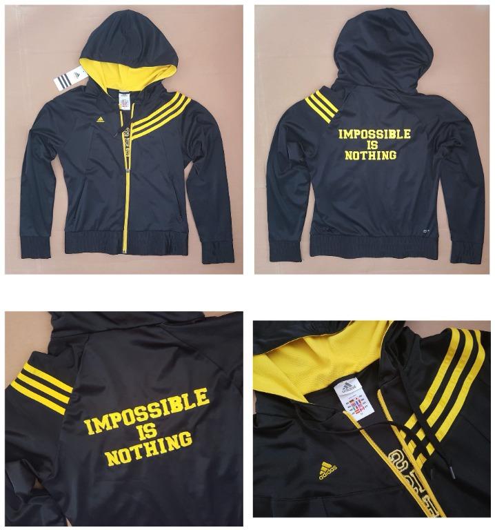Versatile Adidas Hoody Black Satin Track Jacket, Cool 3 yellow stripes Hoodie, Adidas Climalite Designer