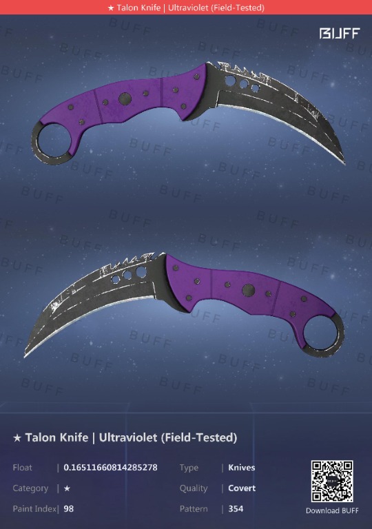 [0.16] Talon Knife Ultraviolet Field Tested FT CSGO Skins Knives items