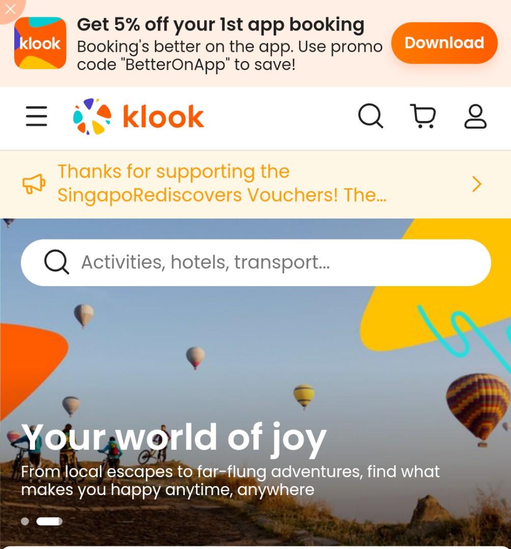 600 Klook Vouchers in Various Denominations, Tickets & Vouchers, Local