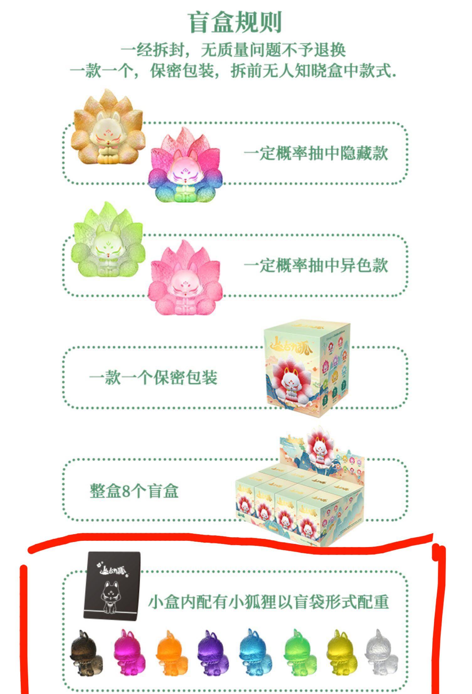 上古九狐祥瑞篇二代盲盒九尾狐狐狸公仔娃娃擺件異色神采小仙