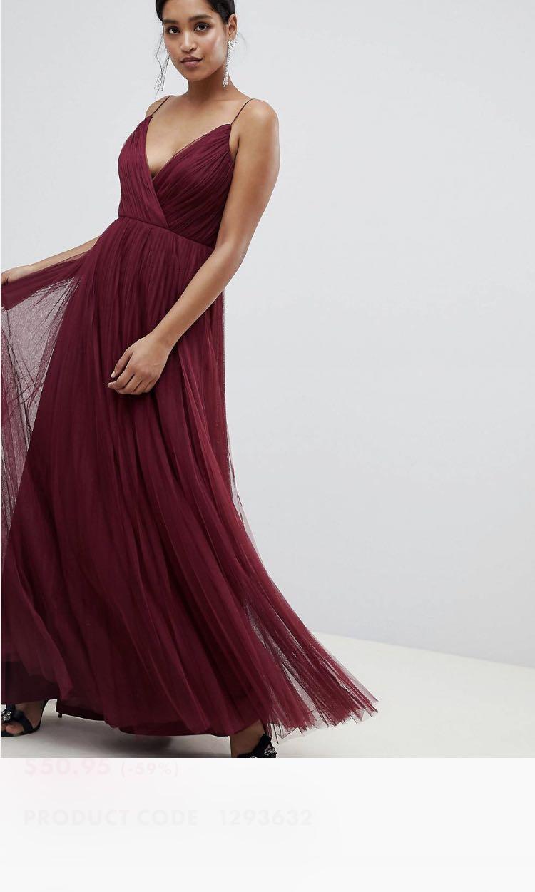 Cami pleated tulle cheap maxi dress