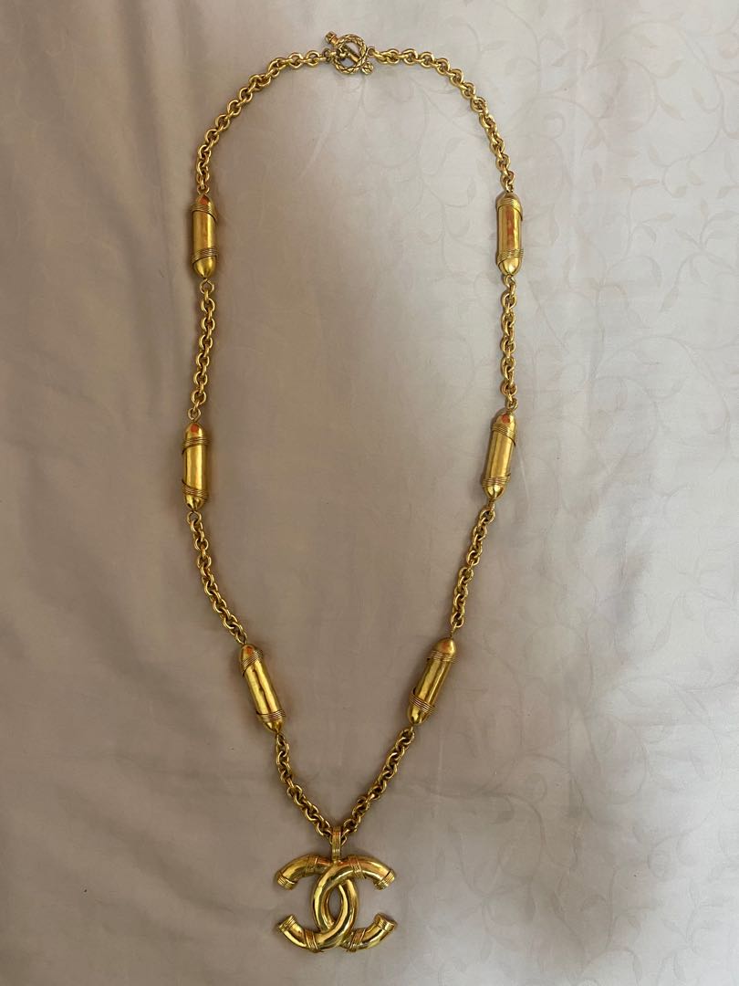 Real gold cheap chanel necklace