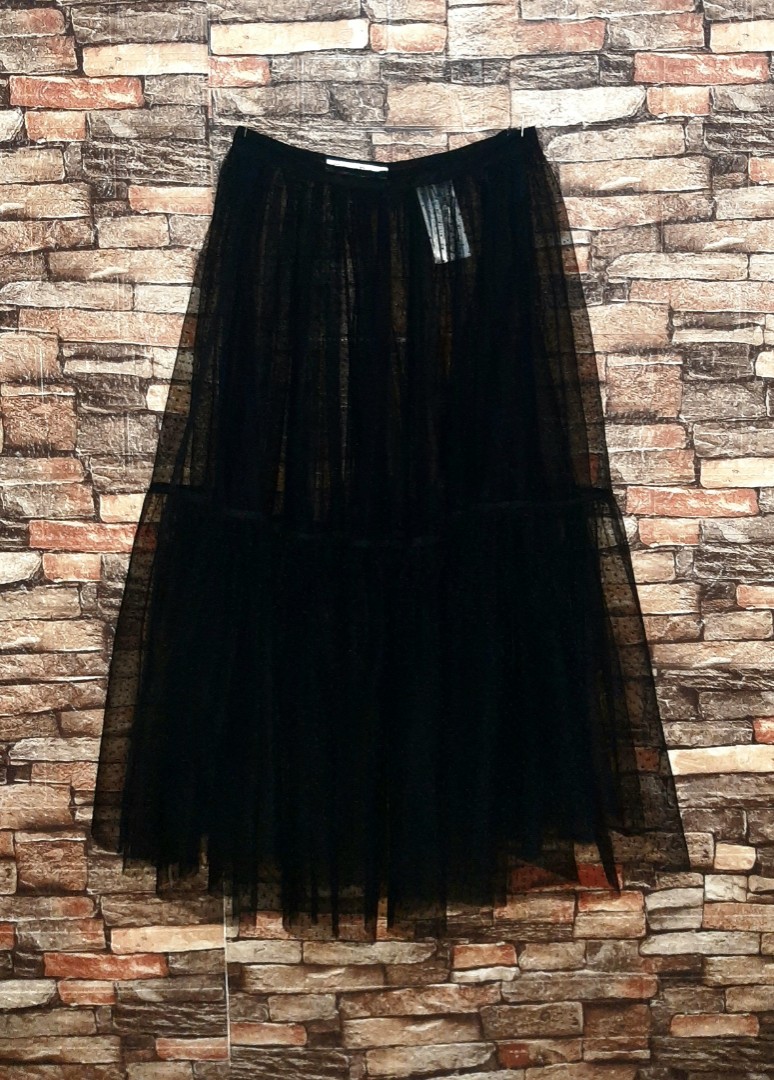 Authentic Christian Dior tulle polka dot skirt black Luxury